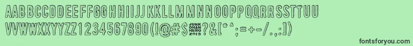 Czcionka Radar Echoes, Unclear Atmosphere – czarne czcionki na zielonym tle