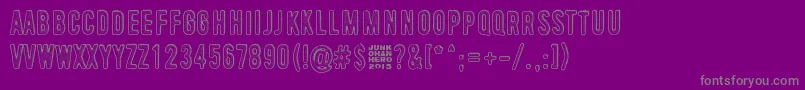Więcej informacji o czcionce Radar Echoes, Unclear Atmosphere Czcionka Radar Echoes, Unclear Atmosphere – szare czcionki na fioletowym tle