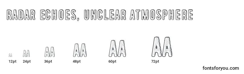 Radar Echoes, Unclear Atmosphere Font Sizes