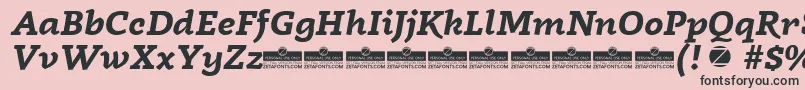 Fonte Radcliffe Bold Italic trial – fontes pretas em um fundo rosa