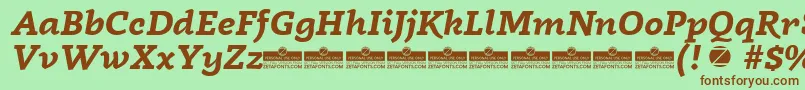 Czcionka Radcliffe Bold Italic trial – brązowe czcionki na zielonym tle