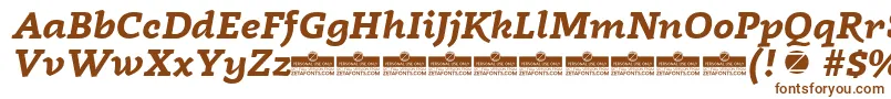 Шрифт Radcliffe Bold Italic trial – коричневые шрифты на белом фоне
