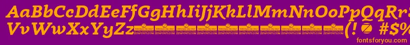 fuente Radcliffe Bold Italic trial – Fuentes Naranjas Sobre Fondo Morado