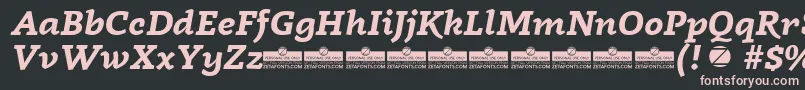 Czcionka Radcliffe Bold Italic trial – różowe czcionki na czarnym tle