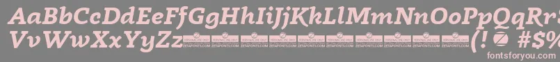 Fonte Radcliffe Bold Italic trial – fontes rosa em um fundo cinza