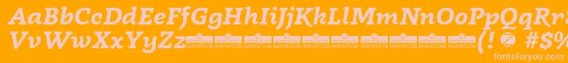 fuente Radcliffe Bold Italic trial – Fuentes Rosadas Sobre Fondo Naranja