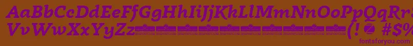 Radcliffe Bold Italic trial Font – Purple Fonts on Brown Background