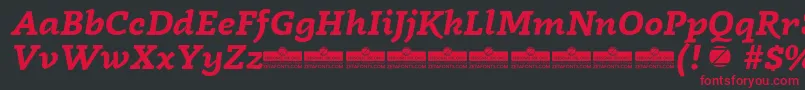 Radcliffe Bold Italic trial Font – Red Fonts on Black Background