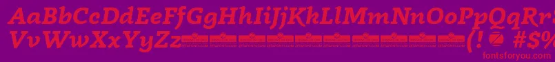 Radcliffe Bold Italic trial Font – Red Fonts on Purple Background