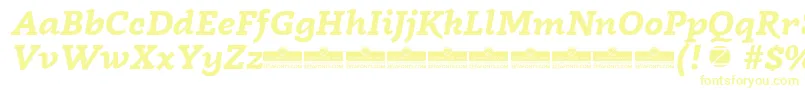 Radcliffe Bold Italic trial-fontti – keltaiset fontit