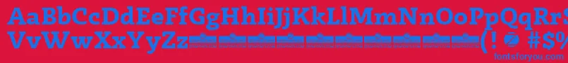 Radcliffe Bold trial Font – Blue Fonts on Red Background