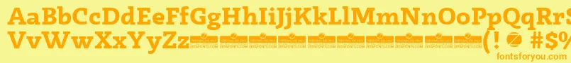 Radcliffe Bold trial Font – Orange Fonts on Yellow Background