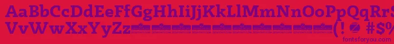 Radcliffe Bold trial-Schriftart – Violette Schriften auf rotem Hintergrund