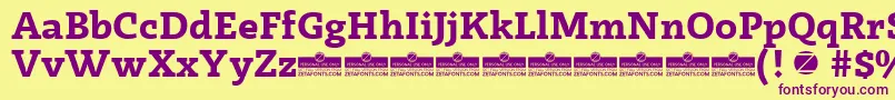 Radcliffe Bold trial Font – Purple Fonts on Yellow Background