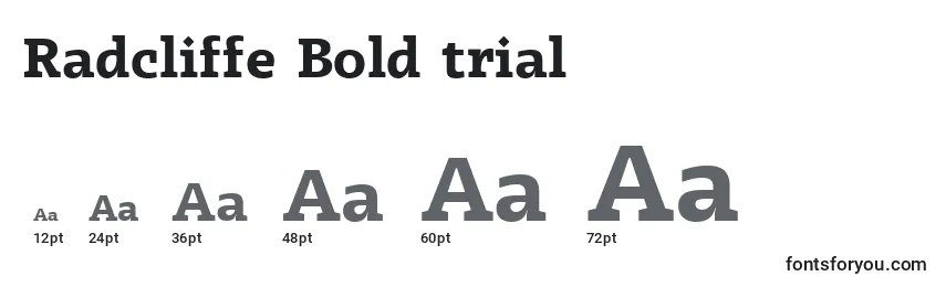 Radcliffe Bold trial Font Sizes