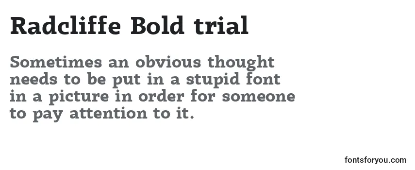 Review of the Radcliffe Bold trial Font