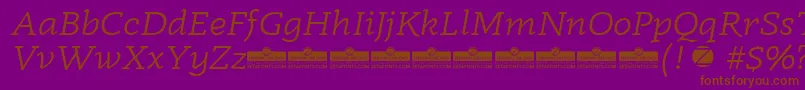 Radcliffe Book Italic trial Font – Brown Fonts on Purple Background