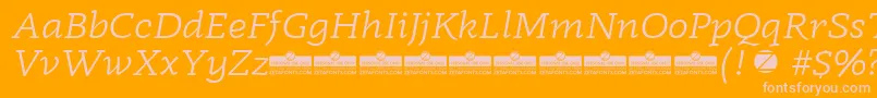 Radcliffe Book Italic trial Font – Pink Fonts on Orange Background