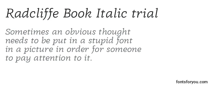 Radcliffe Book Italic trial-fontti