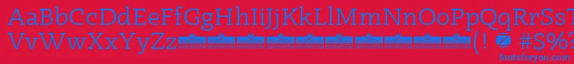 Radcliffe Book trial Font – Blue Fonts on Red Background