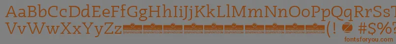 Czcionka Radcliffe Book trial – brązowe czcionki na szarym tle
