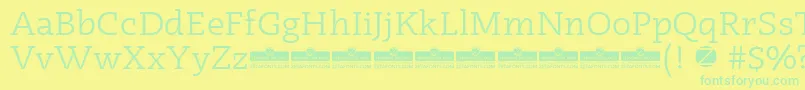 Шрифт Radcliffe Book trial – зелёные шрифты на жёлтом фоне