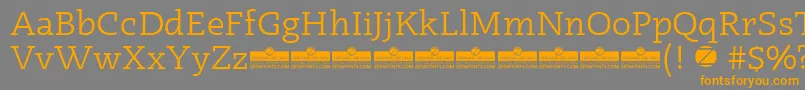 Radcliffe Book trial Font – Orange Fonts on Gray Background