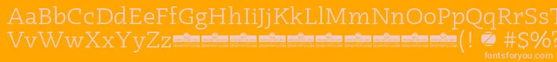 Radcliffe Book trial Font – Pink Fonts on Orange Background