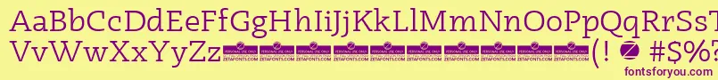 Radcliffe Book trial Font – Purple Fonts on Yellow Background