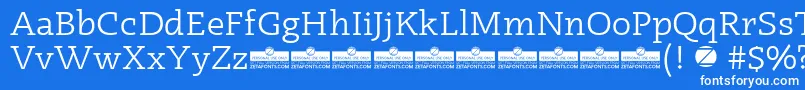 Fonte Radcliffe Book trial – fontes brancas em um fundo azul