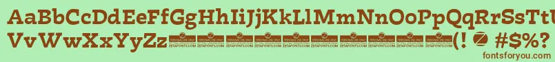 Radcliffe Casual Bold trial Font – Brown Fonts on Green Background