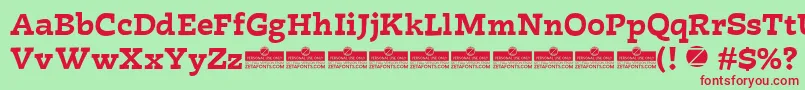 Radcliffe Casual Bold trial Font – Red Fonts on Green Background