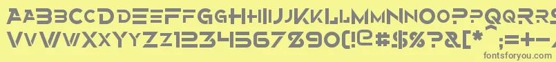 フォントAlternity – 黄色の背景に灰色の文字