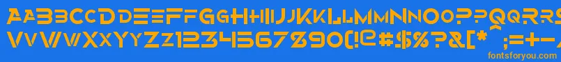 Alternity Font – Orange Fonts on Blue Background