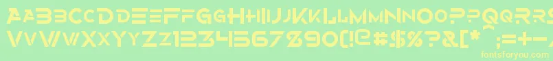 フォントAlternity – 黄色の文字が緑の背景にあります