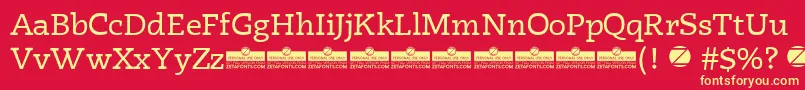 Radcliffe Casual Regular trial Font – Yellow Fonts on Red Background