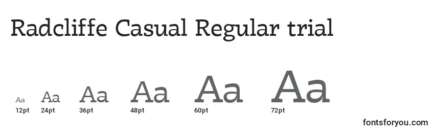 Radcliffe Casual Regular trial Font Sizes
