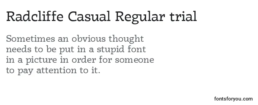 Radcliffe Casual Regular trial Font