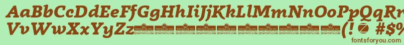 Radcliffe ExtraBold Italic trial Font – Brown Fonts on Green Background
