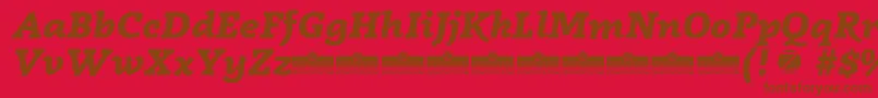 Radcliffe ExtraBold Italic trial Font – Brown Fonts on Red Background