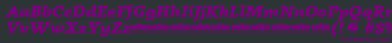 Radcliffe ExtraBold Italic trial Font – Purple Fonts on Black Background