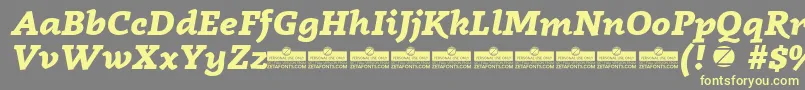 Radcliffe ExtraBold Italic trial Font – Yellow Fonts on Gray Background