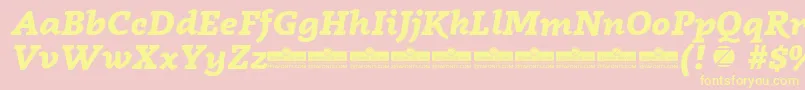 Radcliffe ExtraBold Italic trial Font – Yellow Fonts on Pink Background