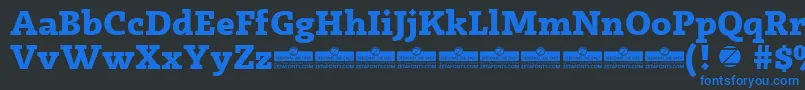 Radcliffe ExtraBold trial Font – Blue Fonts on Black Background