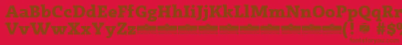 Radcliffe ExtraBold trial-Schriftart – Braune Schriften auf rotem Hintergrund