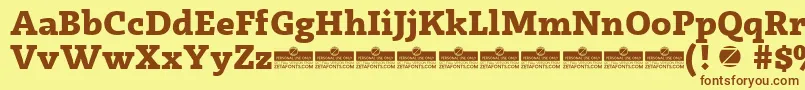 Radcliffe ExtraBold trial Font – Brown Fonts on Yellow Background