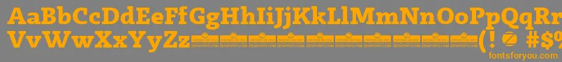 Radcliffe ExtraBold trial Font – Orange Fonts on Gray Background