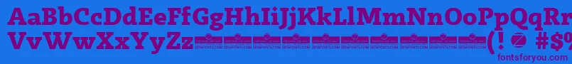 Шрифт Radcliffe ExtraBold trial – фиолетовые шрифты на синем фоне