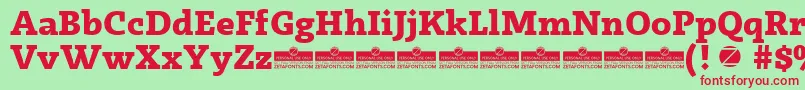 Radcliffe ExtraBold trial Font – Red Fonts on Green Background