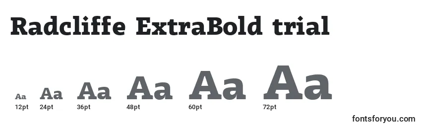 Radcliffe ExtraBold trial Font Sizes